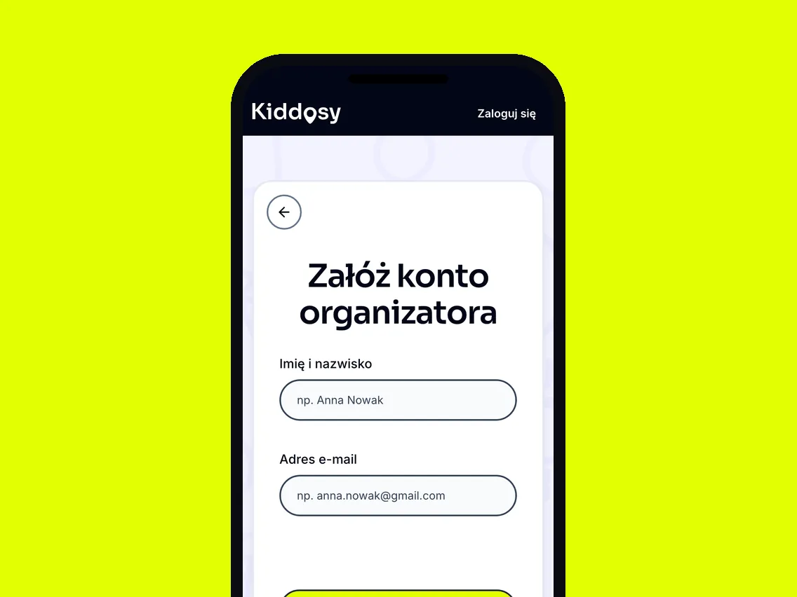 Załóż konto organizatora